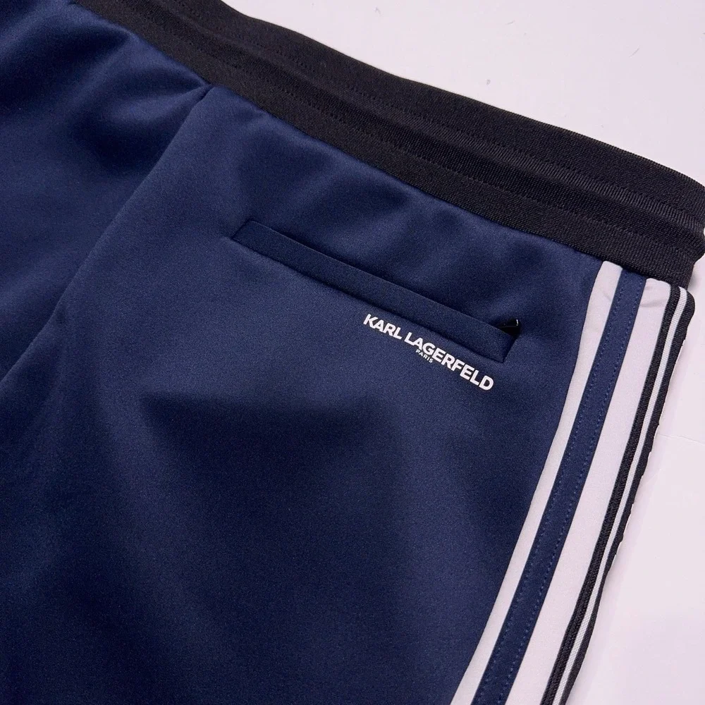 Karl Lagerfeld‎ Paris Jogger Sweatpants Mens Large Blue Colorblock Track